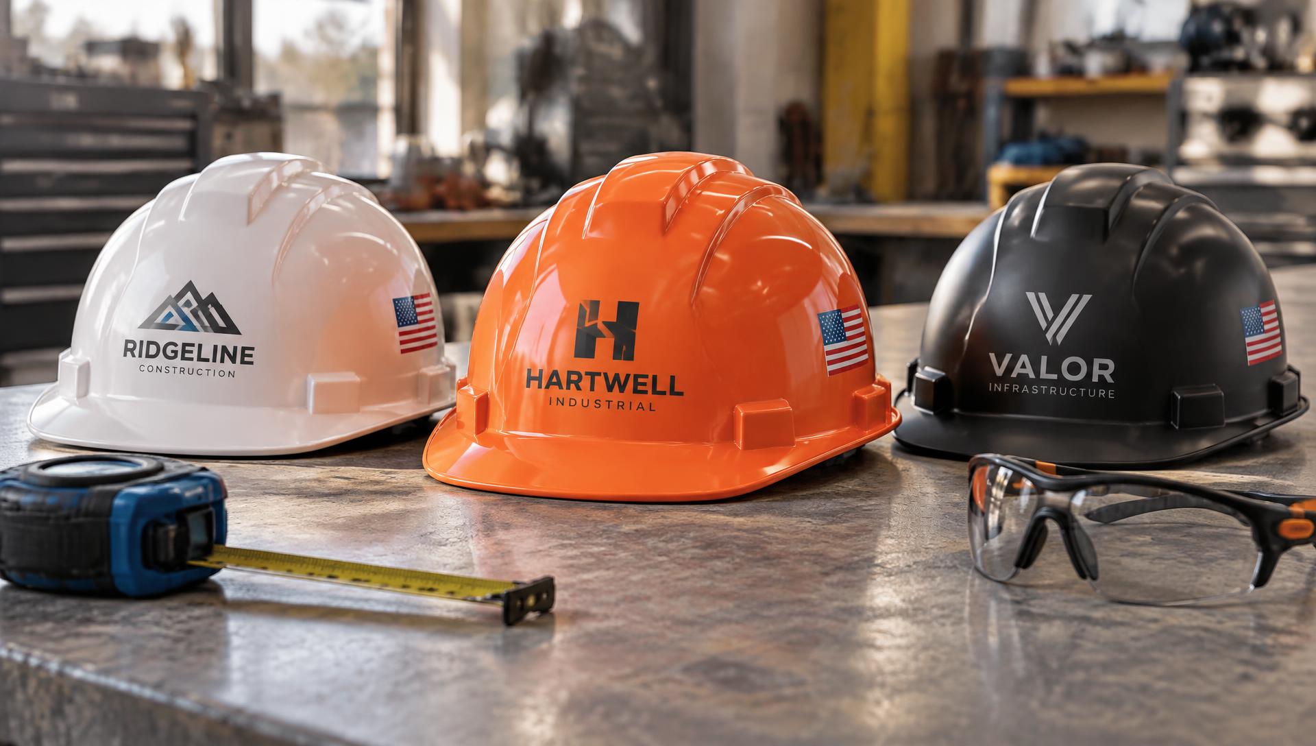 Custom-branded hard hats